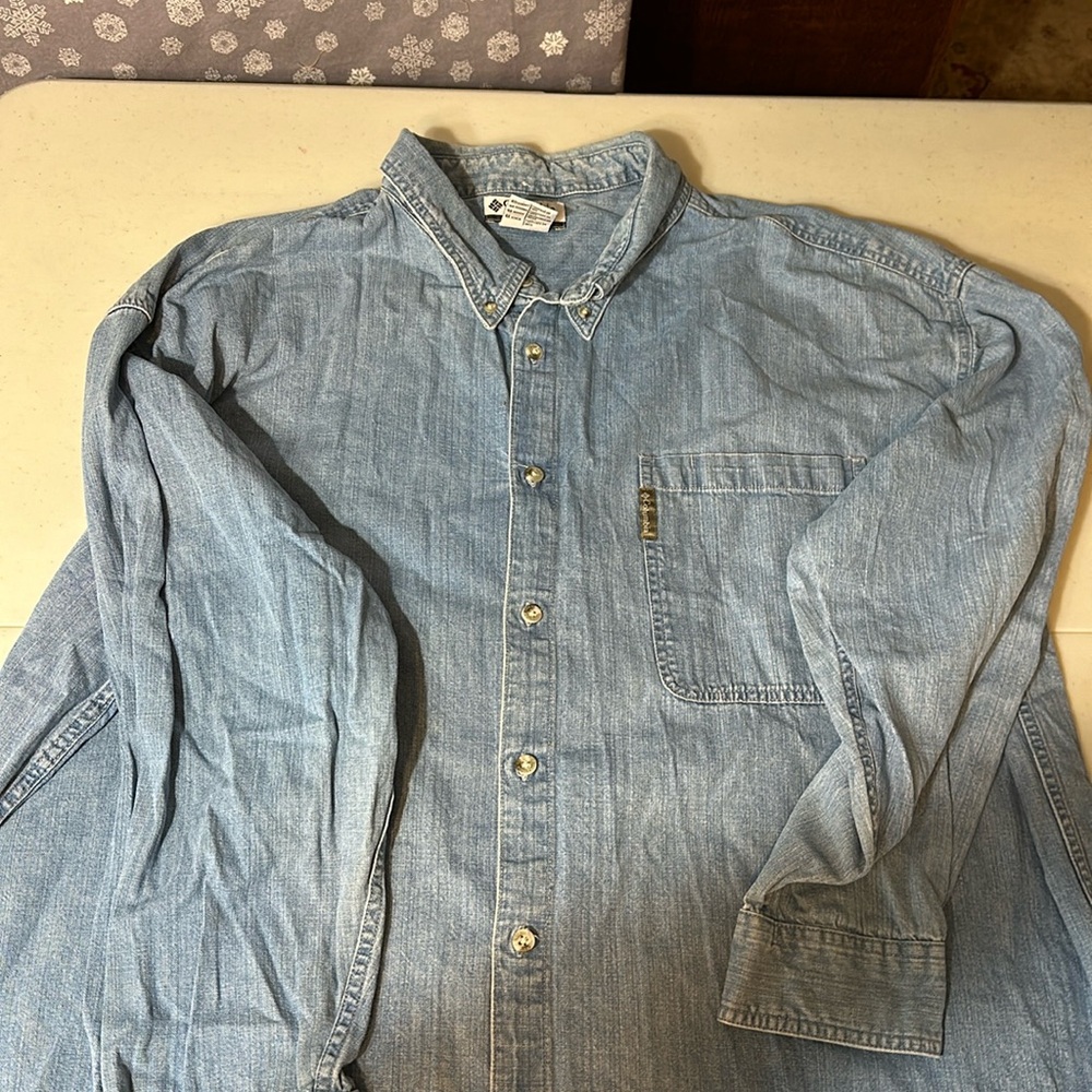 Columbia long sleeved denim shirt